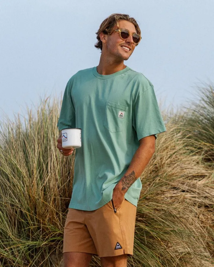 Passenger Clothing Heritage Recycled Cotton Pocket TShirt Mid Sage Men TShirts and Vests
