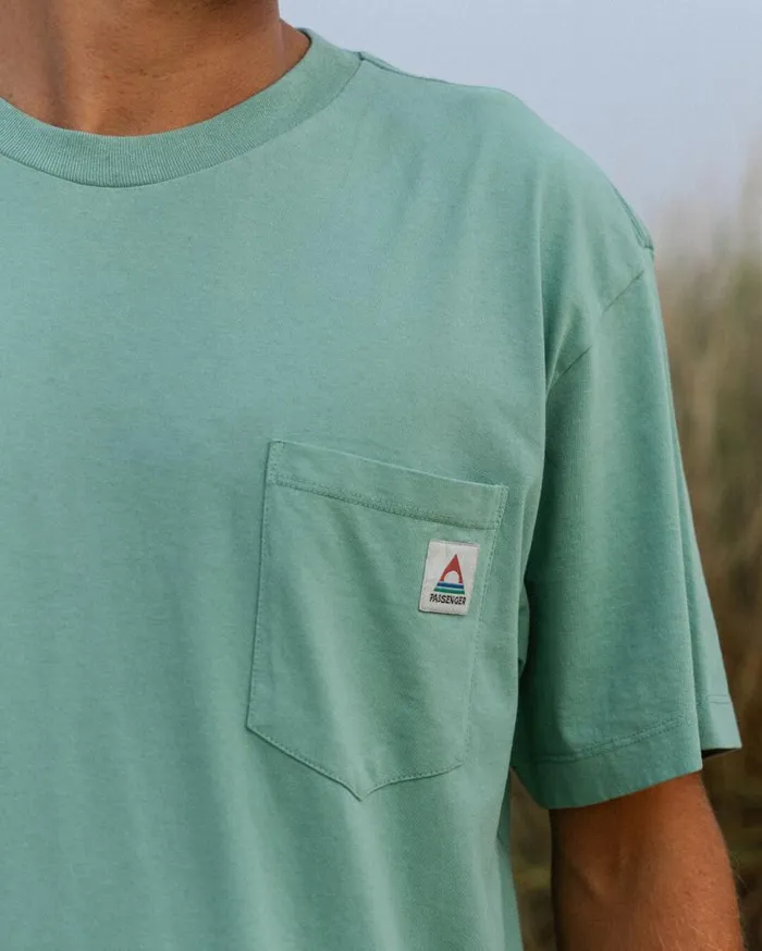 Passenger Clothing Heritage Recycled Cotton Pocket TShirt Mid Sage Men TShirts and Vests