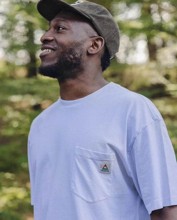 Passenger Clothing Heritage Recycled Relaxed Fit TShirt Pale Blue Men TShirts and Vests