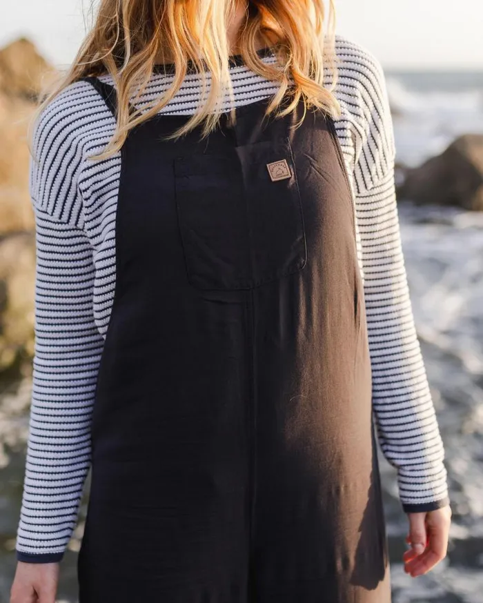 Passenger Clothing Lazy Day Dungarees Faded Black Women Dungarees and Trousers