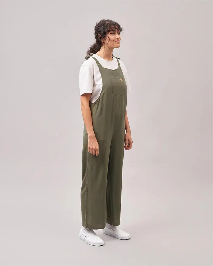 Passenger Clothing Lazy Day Dungarees Khaki Women Dungarees and Trousers