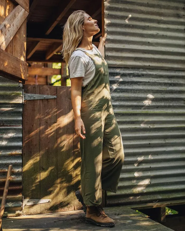 Passenger Clothing Lazy Day Dungarees Khaki Women Dungarees and Trousers