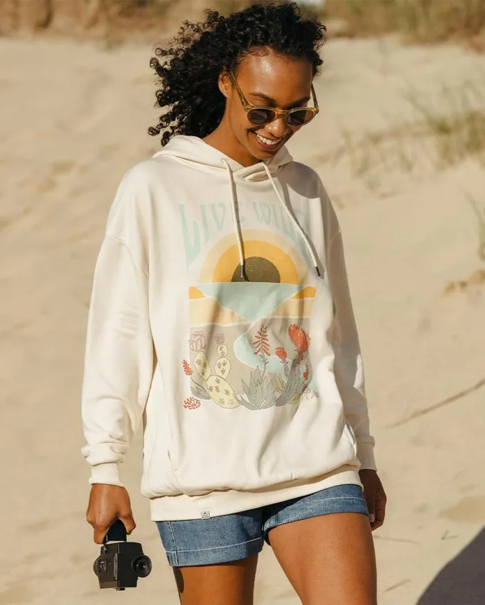 Passenger Clothing Live Wild Recycled Cotton Oversized Hoodie Birch Women Hoodies and Sweatshirts