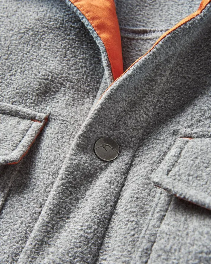 Passenger Clothing Maple Recycled Polar Fleece Shirt Grey Marl Men Shirts