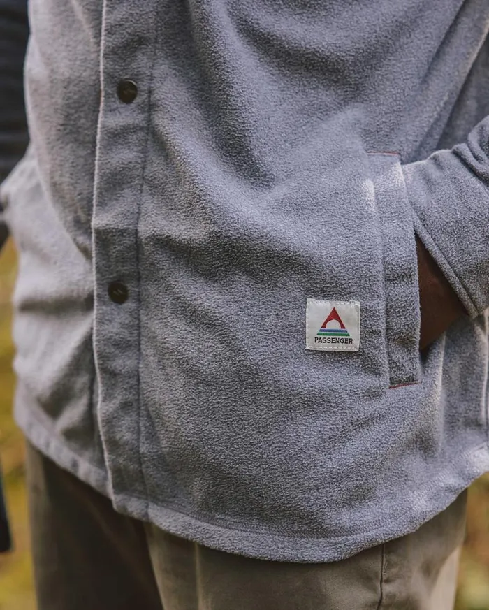 Passenger Clothing Maple Recycled Polar Fleece Shirt Grey Marl Men Shirts