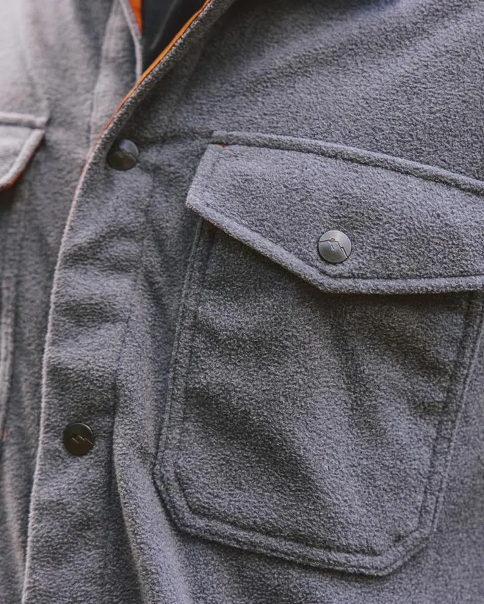 Passenger Clothing Maple Recycled Polar Fleece Shirt Grey Marl Men Shirts