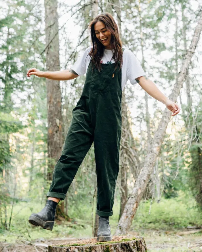 Passenger Clothing Meadows Cord Dungarees Fir Tree Women Dungarees and Trousers