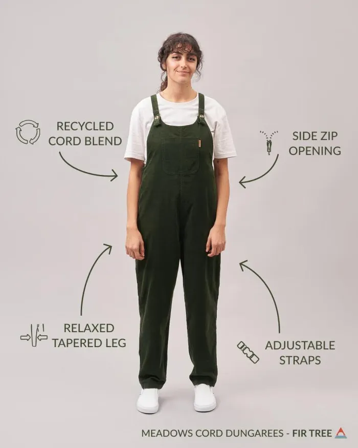 Passenger Clothing Meadows Cord Dungarees Fir Tree Women Dungarees and Trousers