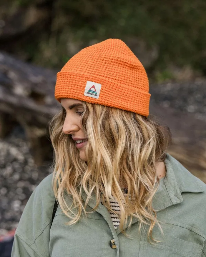 Passenger Clothing Moss Double Layer Recycled Waffle Beanie Mandarin WomenMen Beanies