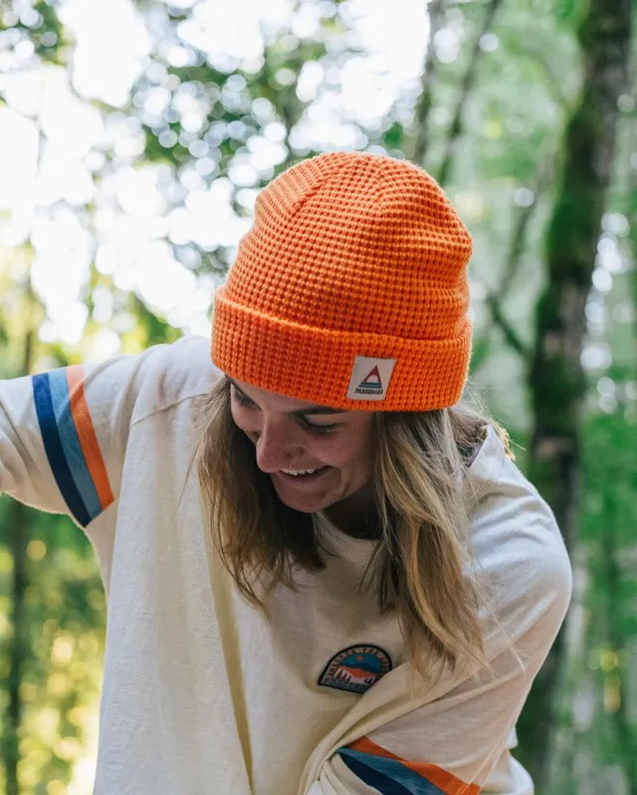 Passenger Clothing Moss Double Layer Recycled Waffle Beanie Mandarin WomenMen Beanies