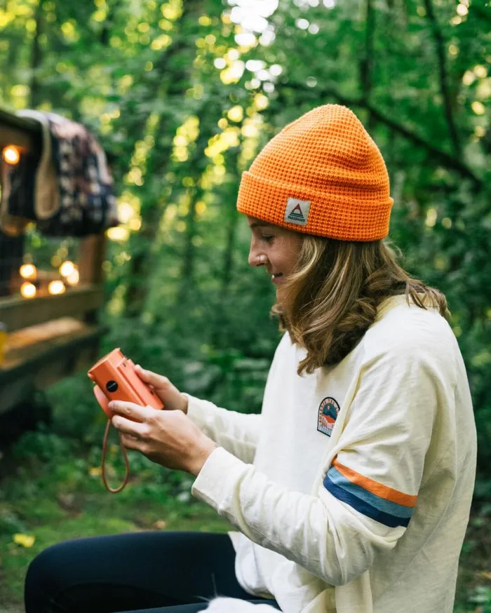 Passenger Clothing Moss Double Layer Recycled Waffle Beanie Mandarin WomenMen Beanies