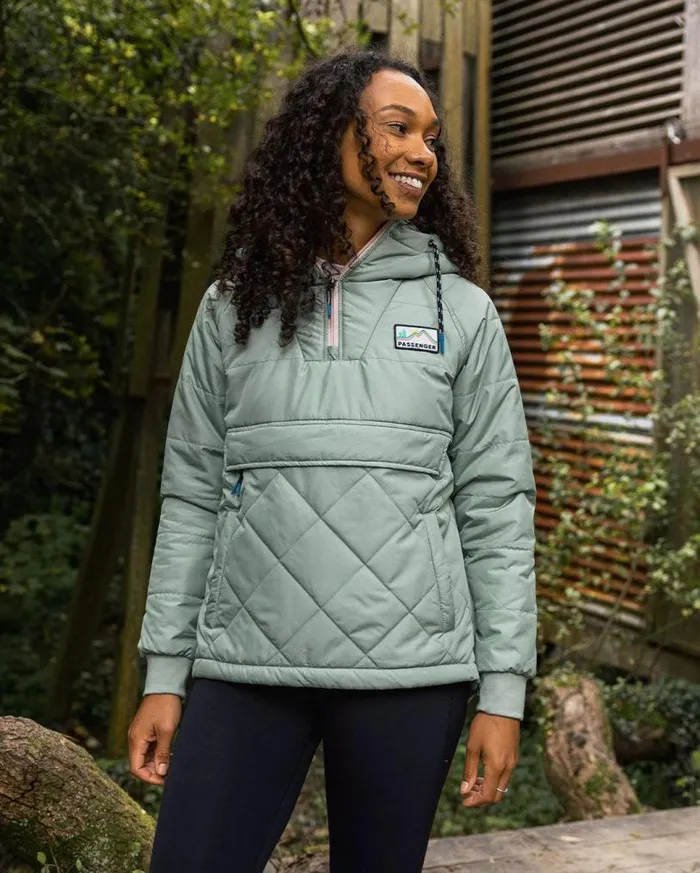 Passenger Clothing Ocean Recycled Insulated 12 Zip Jacket Pistachio Women Jackets