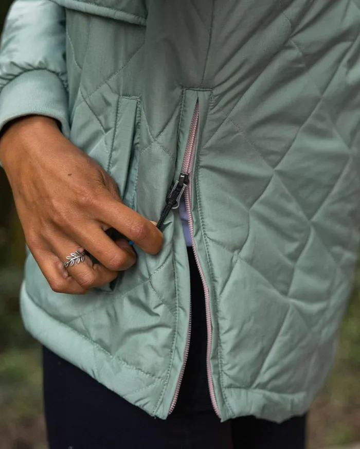 Passenger Clothing Ocean Recycled Insulated 12 Zip Jacket Pistachio Women Jackets