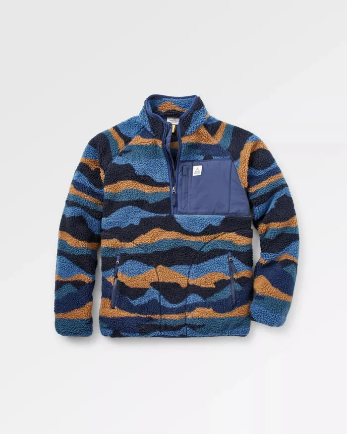 Passenger Clothing Offroad Recycled Sherpa 12 Zip Fleece Scenic Navy Men Fleece