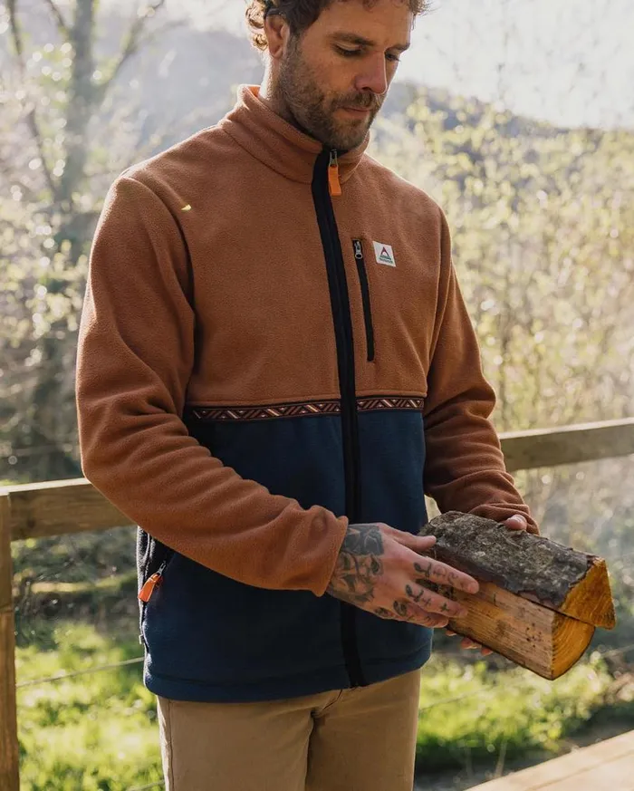Passenger Clothing Ridge Full Zip Recycled Polar Fleece Glazed Ginger Men Fleece