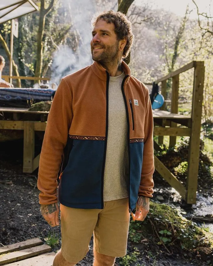 Passenger Clothing Ridge Full Zip Recycled Polar Fleece Glazed Ginger Men Fleece