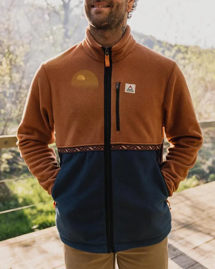 Passenger Clothing Ridge Full Zip Recycled Polar Fleece Glazed Ginger Men Fleece