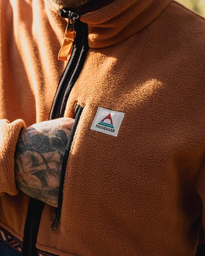 Passenger Clothing Ridge Full Zip Recycled Polar Fleece Glazed Ginger Men Fleece