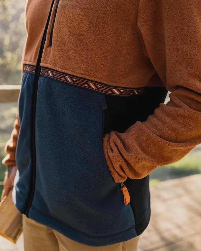 Passenger Clothing Ridge Full Zip Recycled Polar Fleece Glazed Ginger Men Fleece