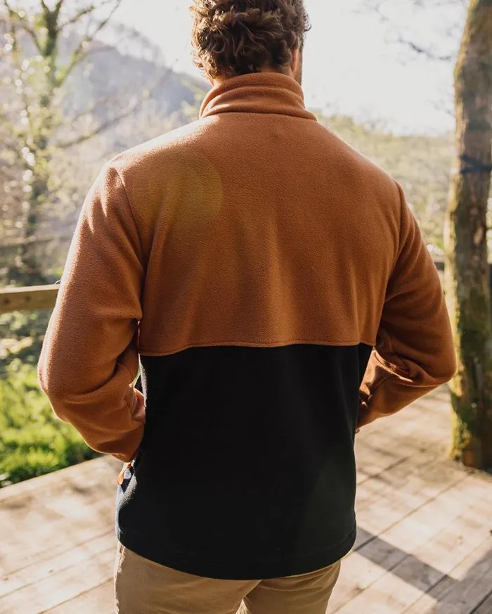 Passenger Clothing Ridge Full Zip Recycled Polar Fleece Glazed Ginger Men Fleece