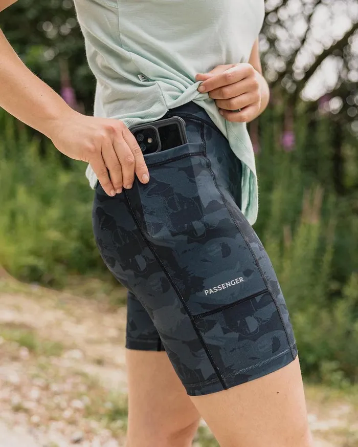 Passenger Clothing Route Recycled Active Short Black Abstract Women Activewear