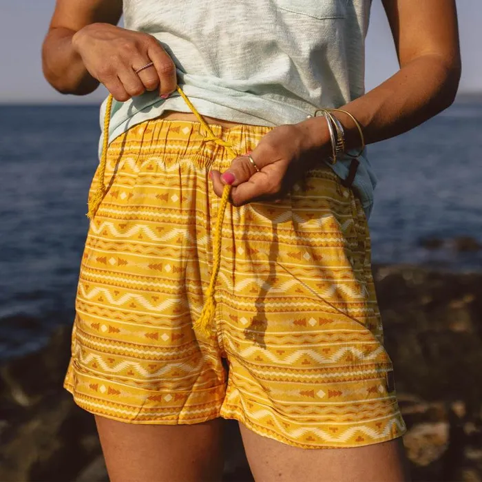 Passenger Clothing Santosa Shorts Ochre Yellow Sol Women Shorts