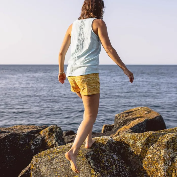 Passenger Clothing Santosa Shorts Ochre Yellow Sol Women Shorts