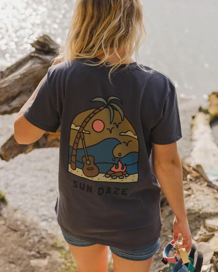 Passenger Clothing Sundaze Oversized Recycled Cotton TShirt Charcoal Women Tops and TShirts Passenger Clothing Sundaze Oversized Recycled Cotton TShirt Charcoal Women Tops and TShirts