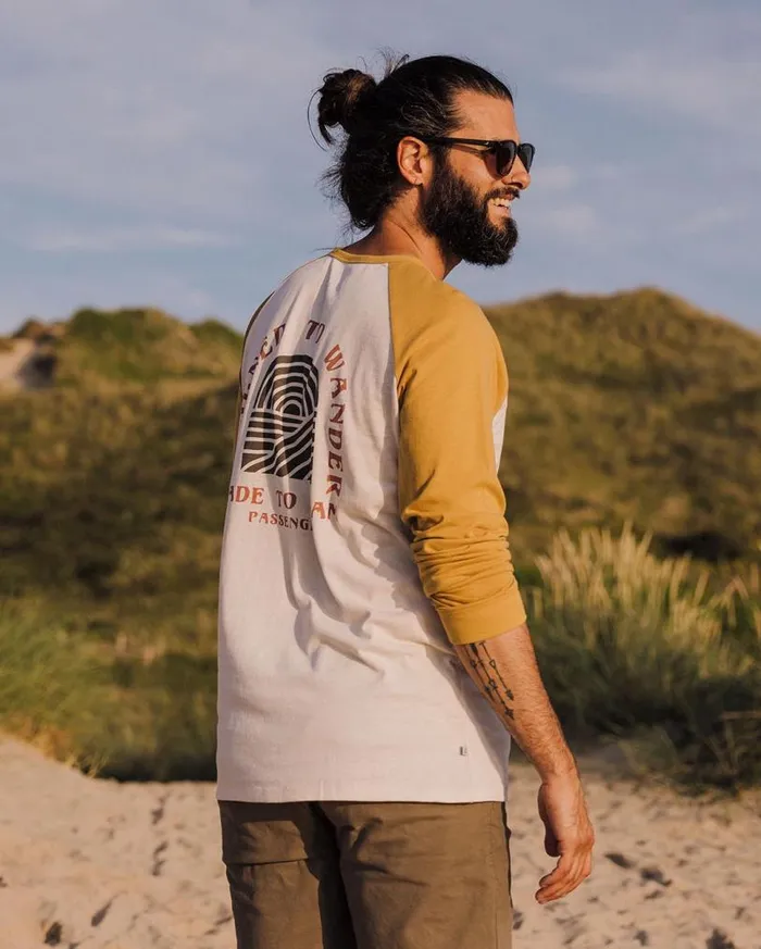 Passenger Clothing Sundown Recycled Cotton LS TShirt Mustard Gold Men TShirts and Vests