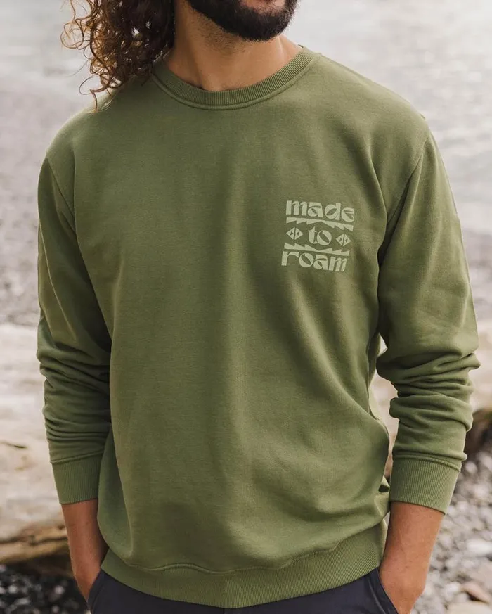 Passenger Clothing Sunrise Recycled Cotton Sweatshirt Loden Green Men Hoodies and Sweatshirts