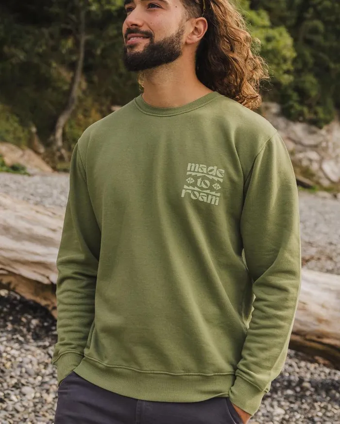 Passenger Clothing Sunrise Recycled Cotton Sweatshirt Loden Green Men Hoodies and Sweatshirts