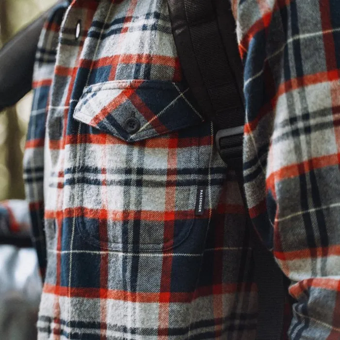 Passenger Clothing Treeline Shirt Rednavy Check Men Shirts