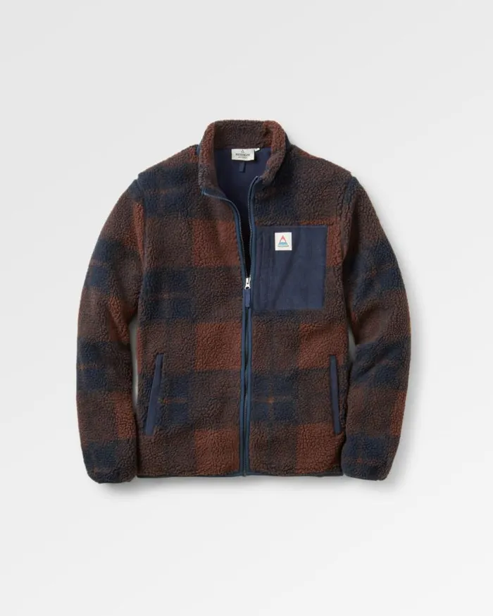 Passenger Clothing Trekker Recycled DeepPile Sherpa Fleece Chestnutdeep Navy Check Men Fleece Passenger Clothing Trekker Recycled DeepPile Sherpa Fleece Chestnutdeep Navy Check Men Fleece