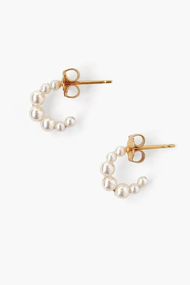 Petite Cream Pearl Holly Hoop Earrings Women Chan Luu Earrings