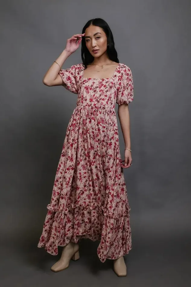 Petra Floral Maxi Dress Pink Women Bohme Dresses