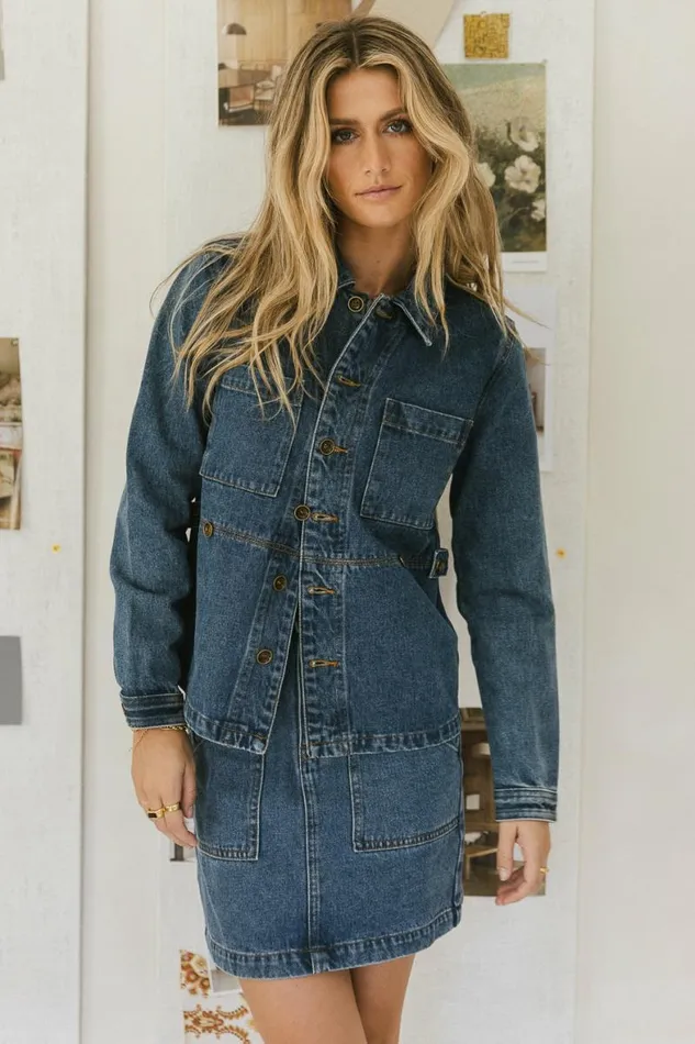 Phoenix Denim Jacket Medium Wash Women Bohme Outerwear