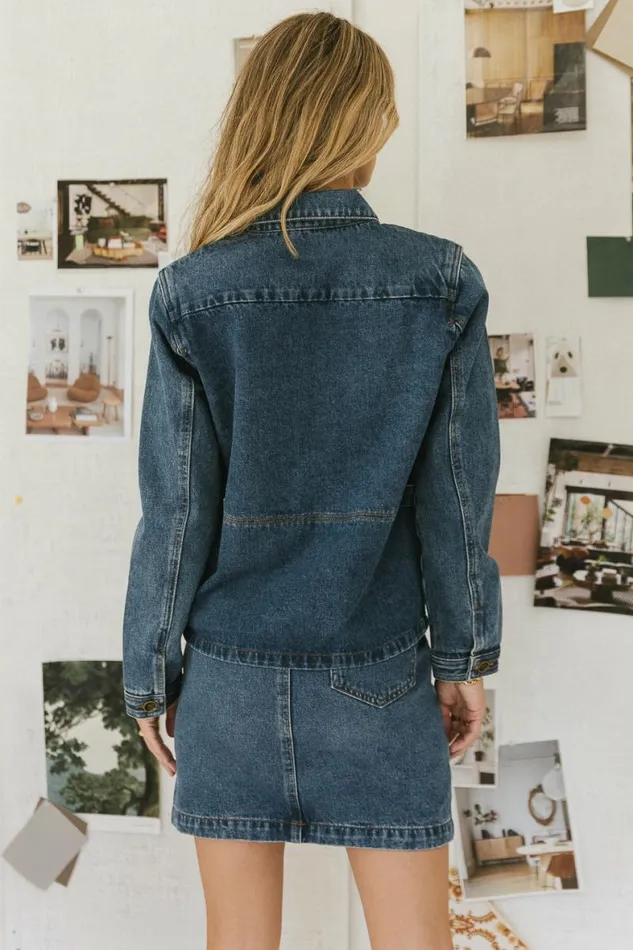 Phoenix Denim Jacket Medium Wash Women Bohme Outerwear