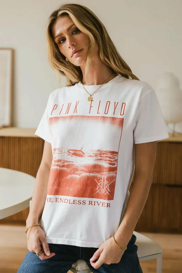 Pink Floyd Graphic Tee 8211 FINAL SALE White Women Bohme Tees and Tanks