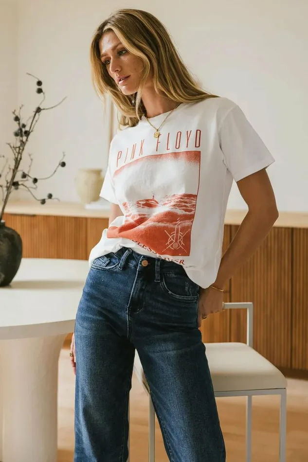 Pink Floyd Graphic Tee 8211 FINAL SALE White Women Bohme Tees and Tanks