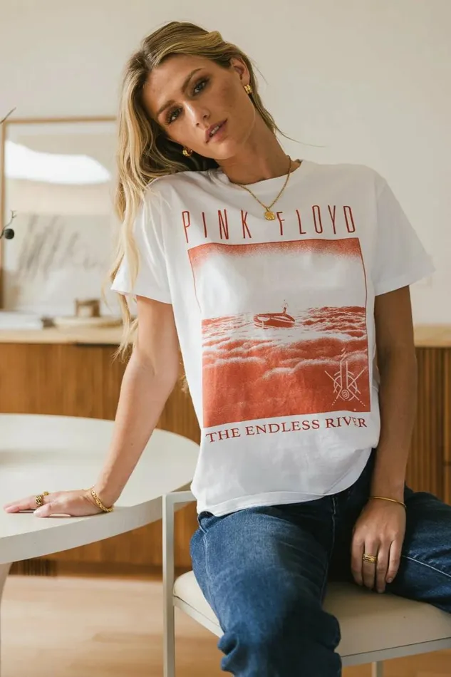 Pink Floyd Graphic Tee 8211 FINAL SALE White Women Bohme Tees and Tanks
