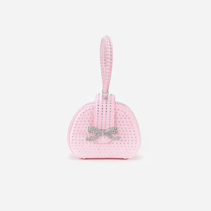Pink Heart Rhinestone Bag Kids Self Portrait Party Dresses