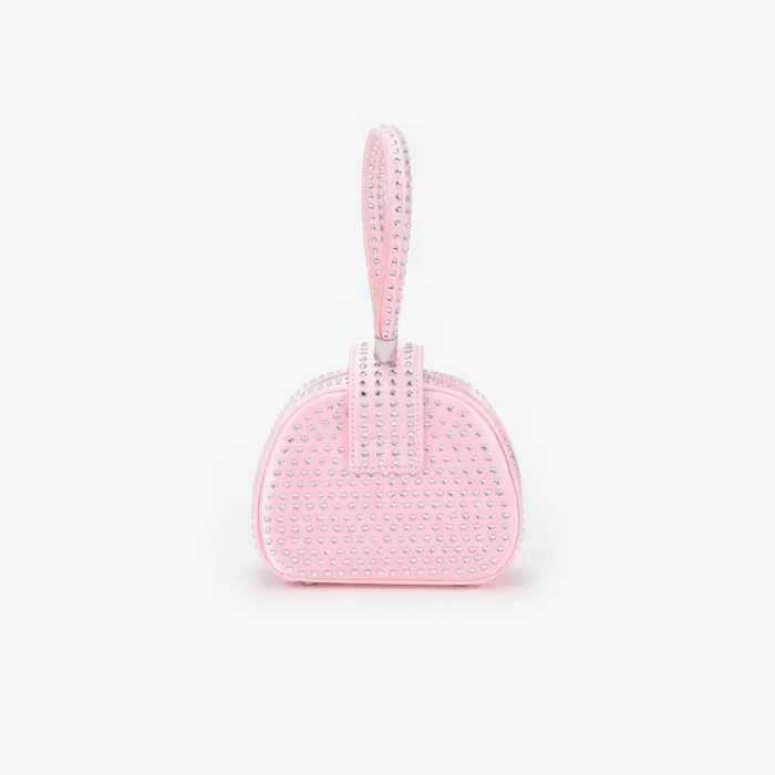 Pink Heart Rhinestone Bag Kids Self Portrait Party Dresses