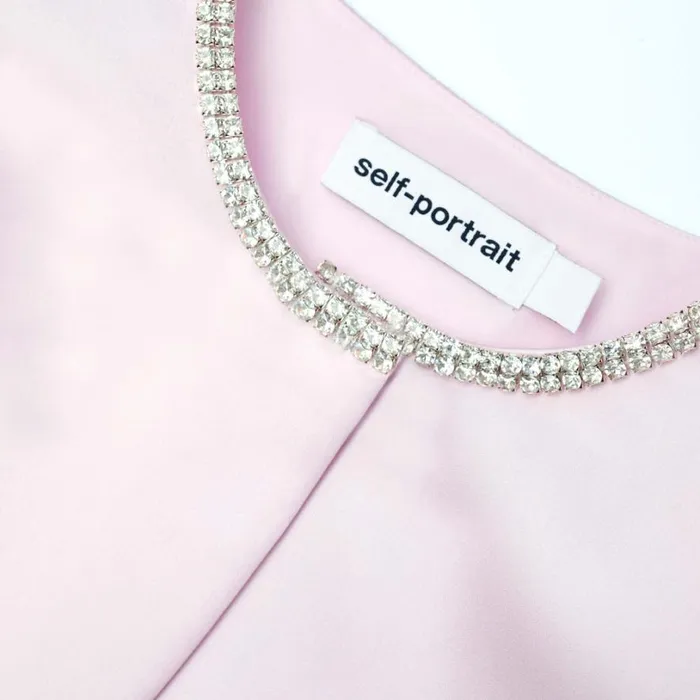 Pink Satin Bolero Jacket Women Self Portrait Tops Pink Satin Bolero Jacket Women Self Portrait Tops
