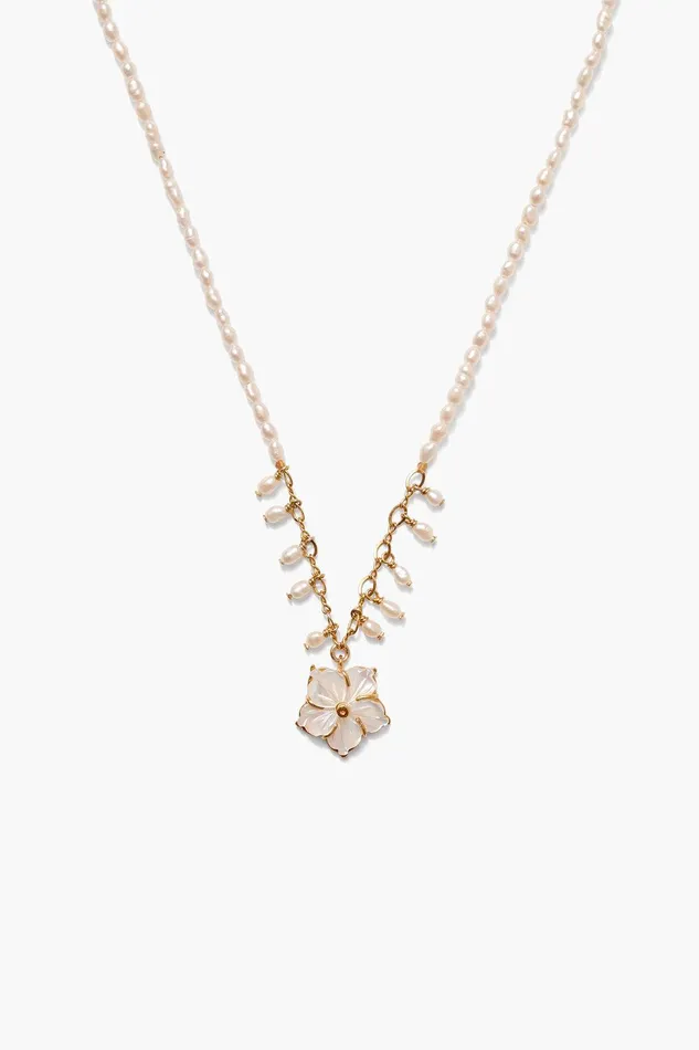 Plumeria Necklace White Pearl Women Chan Luu Necklaces