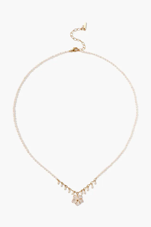 Plumeria Necklace White Pearl Women Chan Luu Necklaces