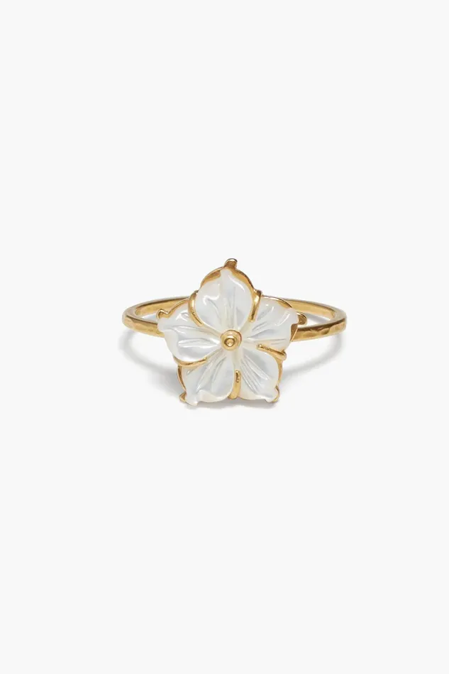 Plumeria Ring White MOP Women Chan Luu Rings