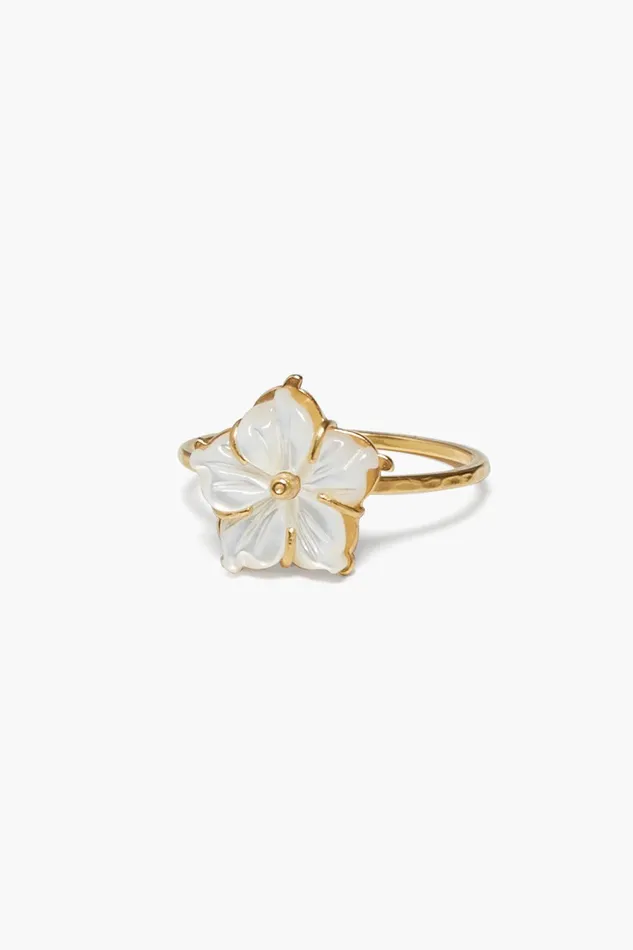 Plumeria Ring White MOP Women Chan Luu Rings