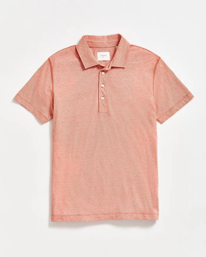 Polos Tees and Henleys Men Billy Reid Stripe Pensacola Polo Burnt Red