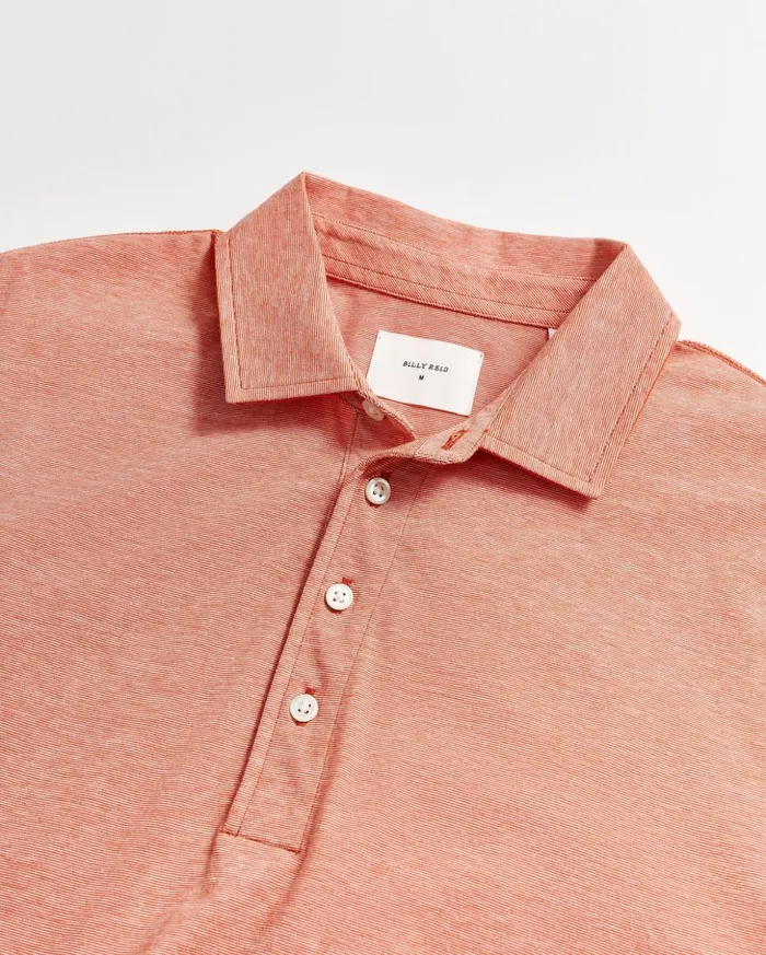 Polos Tees and Henleys Men Billy Reid Stripe Pensacola Polo Burnt Red