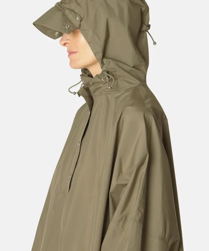 Poncho W Sleeves 8211 Covert Green RainwearClothing Ilse Jacobsen Knitwear Poncho W Sleeves 8211 Covert Green RainwearClothing Ilse Jacobsen Knitwear
